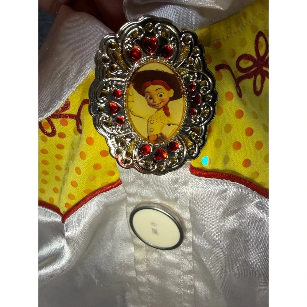 Disney Store Toy Story Jessie Costume Shirt Girls Small 5/6 Yellow White Fringe - Picture 7 of 7